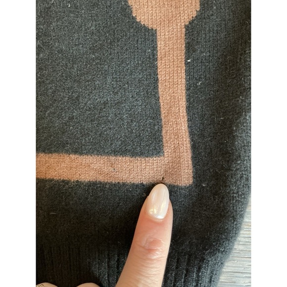 Unique MCM VTG 100% Cashmere Sweater Cardigan Olympic Abstract Design Size XL - Picture 7 of 12